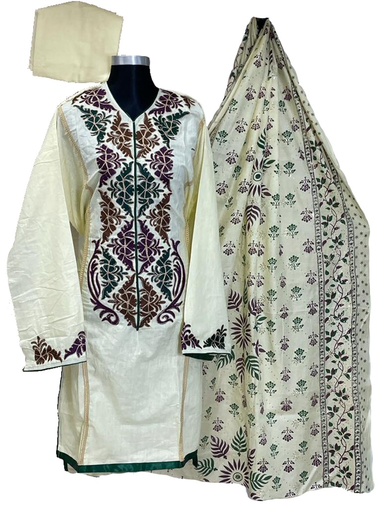 Gorgeous Unstitched Ac Cotton Shalwar Kamiz 3 Piece For Women